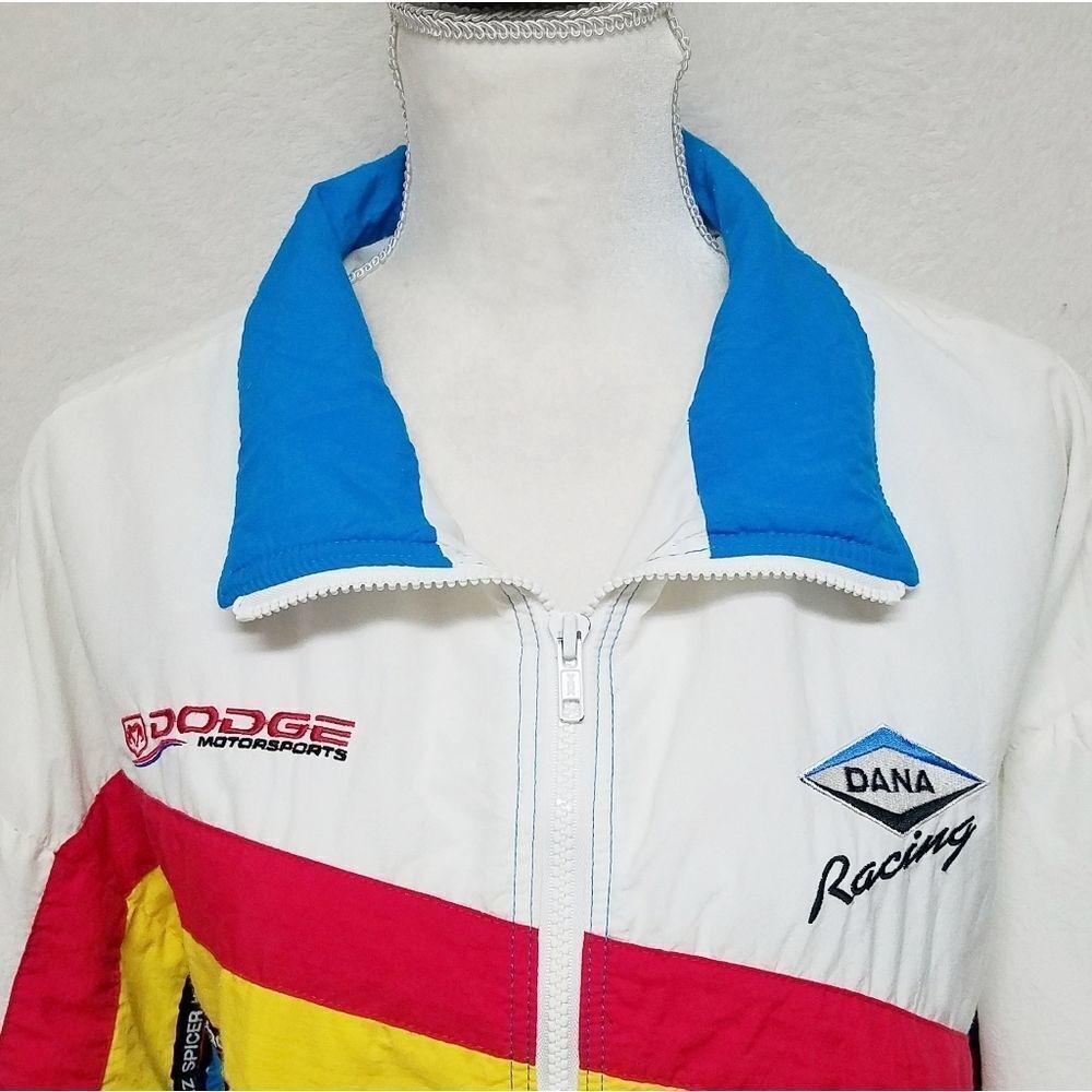 RARE Vintage 80s Swingstar Dodge Motorsports Dana Racing Colorblock Windbreaker - Picture 3 of 16